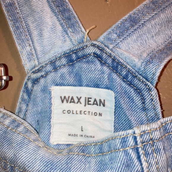 Distressed Girlfriend Denim Overalls size LARGE - Picture 7 of 7